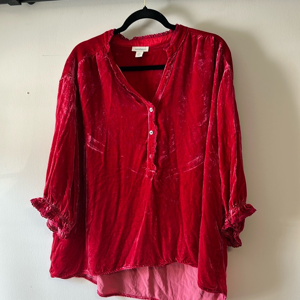 Sundance velvet button front top